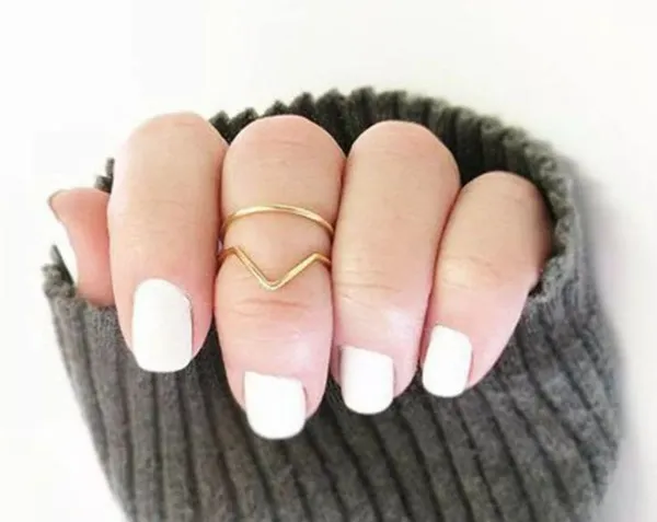 5pcs Gold Above Knuckle Midi Rings - Image 2