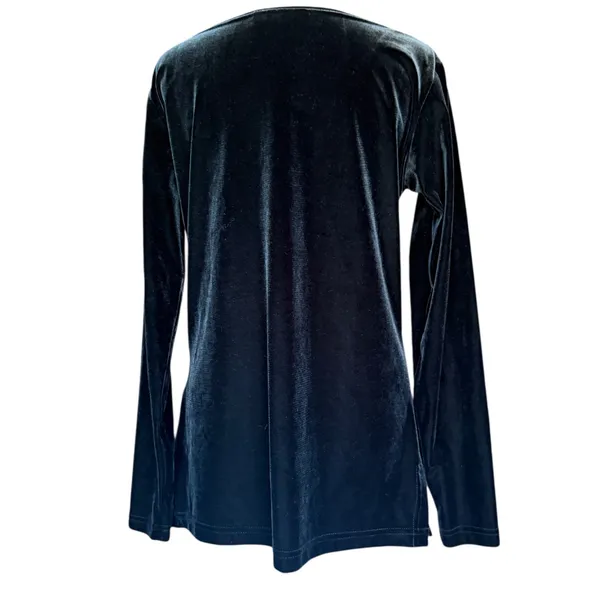 Breeches Vintage Black‎ Velvet Long Sleeve Top Sz S - Image 4