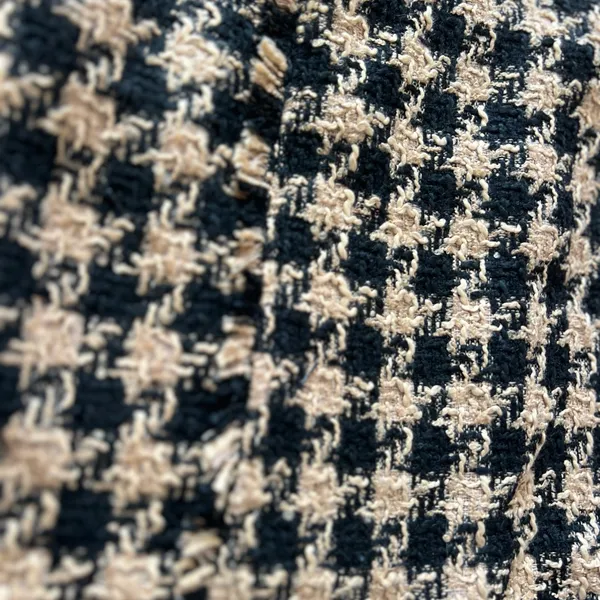 House of Harlow 1960 Mini Skirt Tweed Houndstooth Tan Black Women's large - Image 9