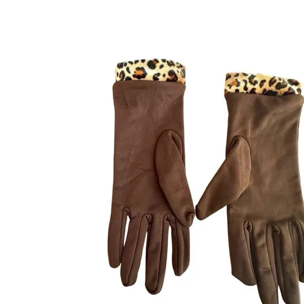 Chilly Jilly brown leopard trim gloves - Image 5