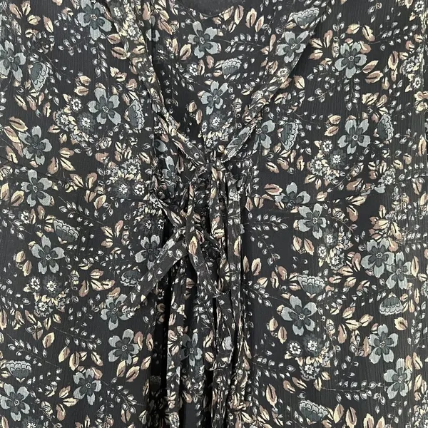 Patrizia Pepe Ditsy Floral Tie Front‎ Flowy Short Sleeve Dress - Image 3
