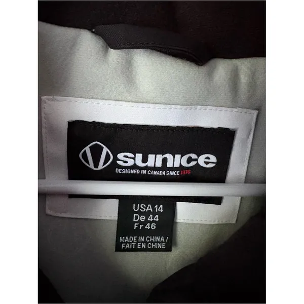 Sunice Women's Size US 14 Mirage Black 3M insulated Ski Jacket full zip w hoodie - Image 4