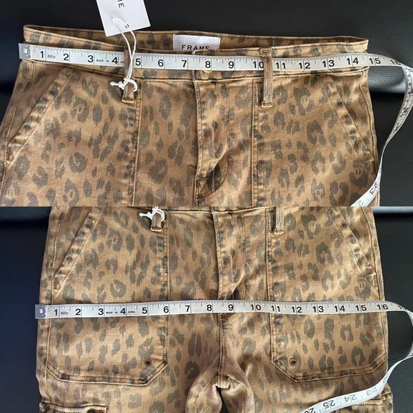 FRAME Cheetah Cargo Skinny Jeans Stretch Mid-Rise‎ Cropped Size 28 NWT - Image 9