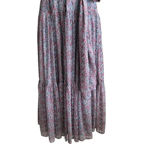 ASTR The Label Dress Sz S Chiffon Strap Maxi Dress Tiered Open Back Floral - Image 6