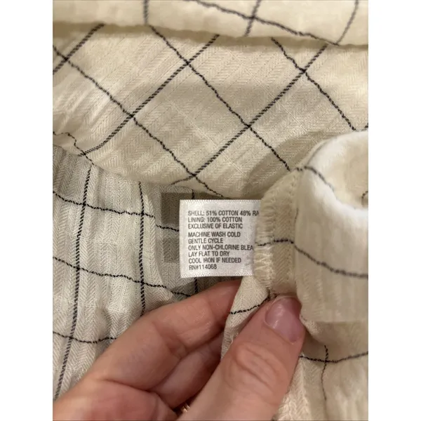 Evereve Mae Windowpane Smocked Plaid Ruffle Sleeve‎ Midi Women's Dress Medium - Image 7