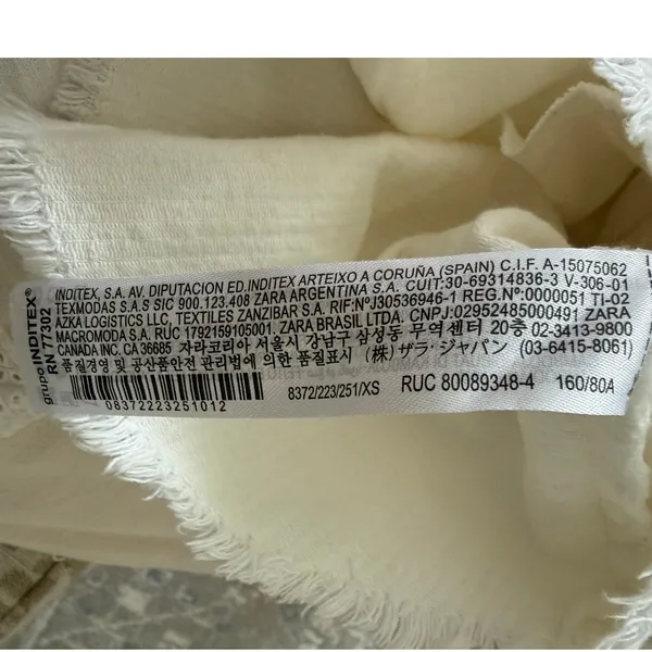 ZARA Corduroy Oversized Shacket Raw Hem Frayed Shirt Jacket Cotton Ivory XS - Image 6