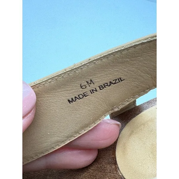 Diane Von‎ Furstenberg Shoes Women 6 Tan Leather Open Toe Slingback Wood Heels - Image 12