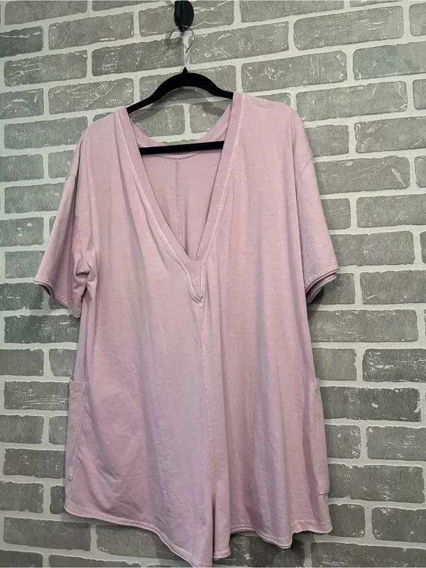 Free People‎ Lavender Purple Hot Shot Tee Romper Size Small - Image 8