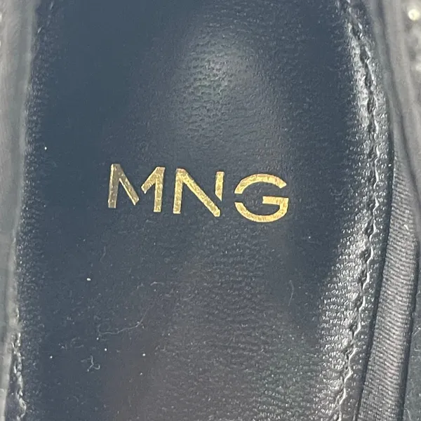 Mango MNG Black Rhinestone Pointed Toe Slip On Stiletto Heels Pump Shoes Sz 8.5 - Image 5