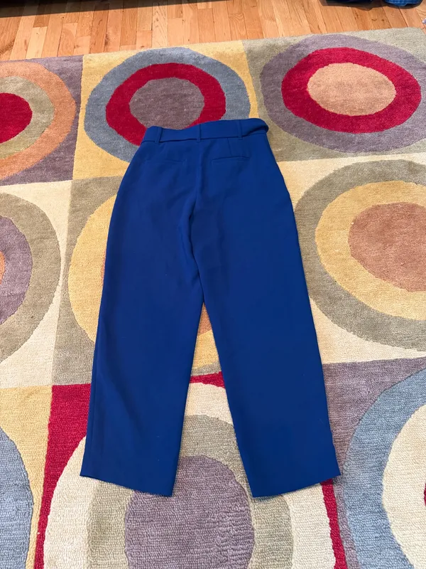 Aritzia Wilfred Feuille Pant Blue Belt Tie Trouser High Waisted Cropped Size 6 - Image 7