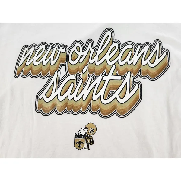 National Football League Women's Small New Orleans Saints Striped Retro‎ Football Long Sleeve T-Shirt - Image 3