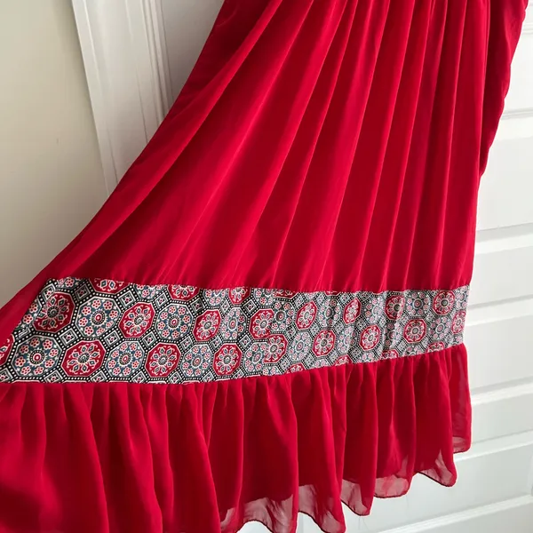 Indian Dress Partywear Red Blue Size XXL - Image 4