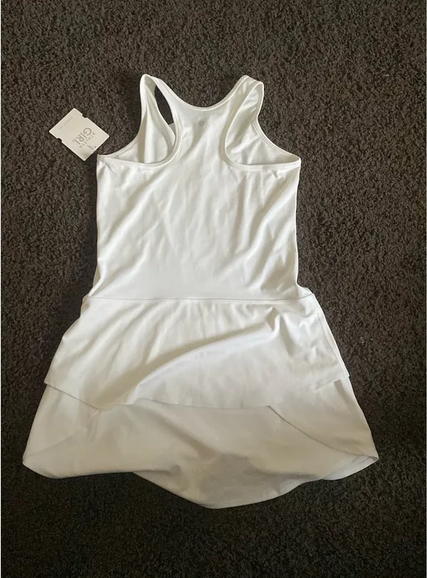 Athleta White Swing Dress w/ zipper - Image 2