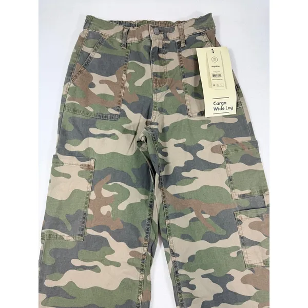 No Boundaries Women's XXS 00 Camo Cargo Wide Leg High Rise Pants NWT - Image 10