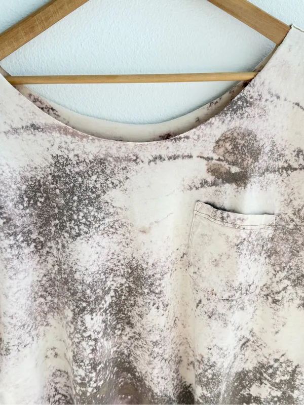 Bleached grunge off the shoulder pocket tee Tan Size XXL - Image 2