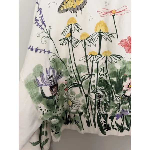 Free People Gaia Sweatshirt Floral Combo Women's Size XS - Image 12