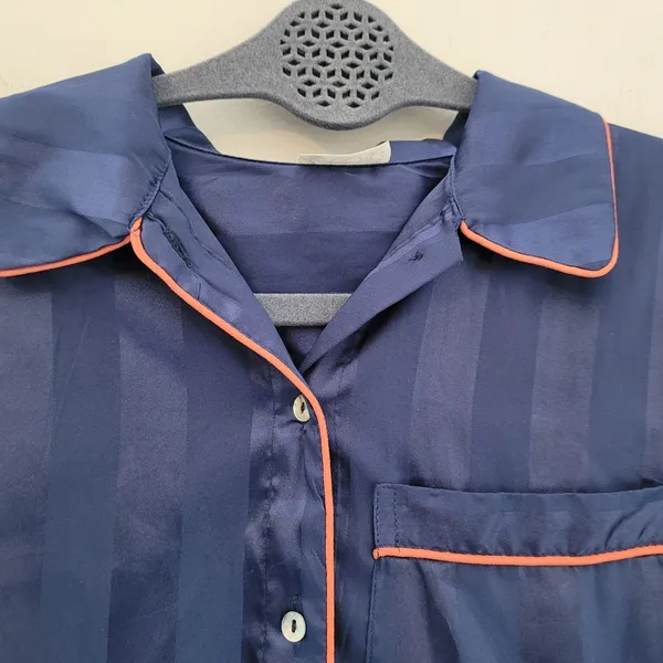 Intimately Free People Blue Satin Cropped Pajama Top - Image 2