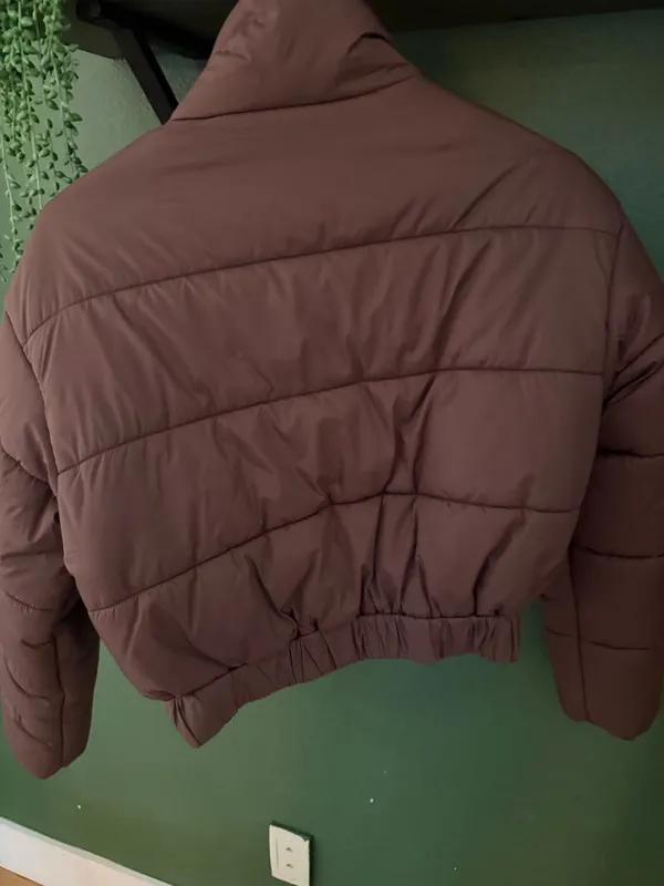 Crop Puff Jacket Brown Size XS - Image 2