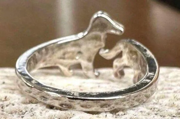 Handmade Dachshund Ring Pinkie Pull Apart Doxie Dog Rescue Metals Weiner Doxie We… - Image 10