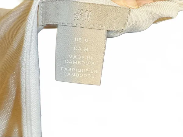 H&M Cream Satin Camisole Top, Size M - Image 3