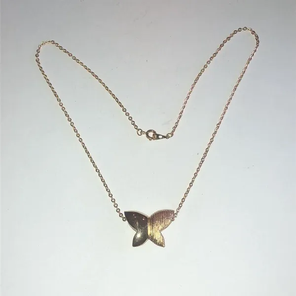 Artistry Brand Gold Tone Chunky Butterfly Pendant Boho Necklace - Image 3