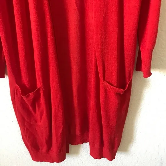 Halogen linen blend knit open front long cardigan size‎ M - Image 5