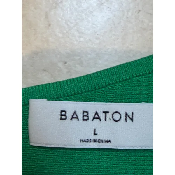 Babaton Sculpt Knit One-Shoulder Top Large Green Ribbed Sleeveless Tank - Image 2