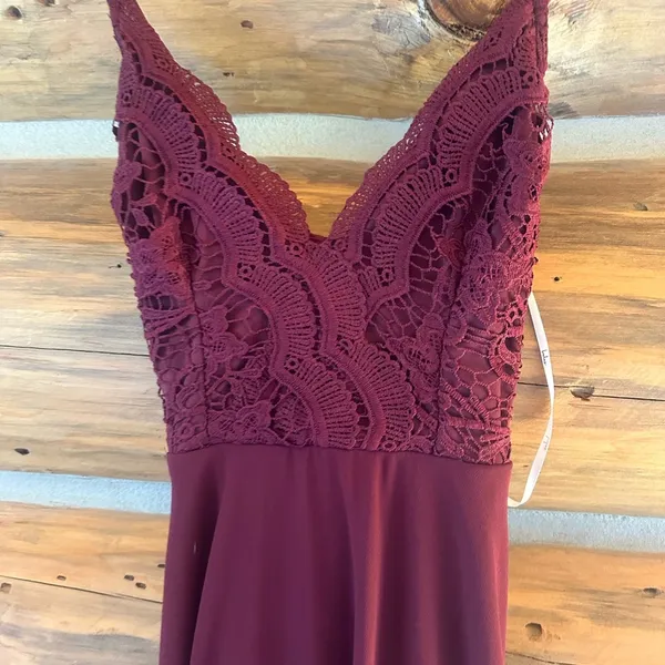 Lulus Madalyn Burgundy Lace Maxi Dress - Image 4