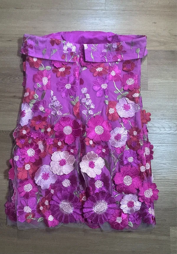 A’ltar’d State Strapless Floral Embroidered Mini Dress Pink Size L - Image 5