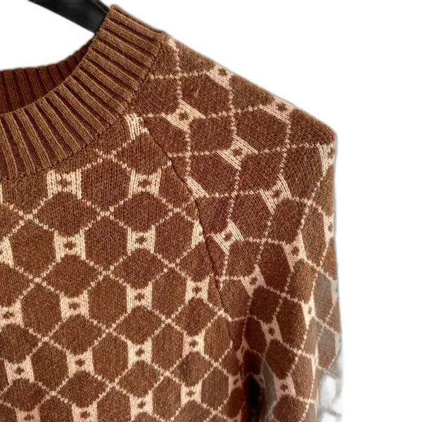 Buckle | Willow & Root Open Back Tie Sweater Brown Print Neutral Size Small BKE - Image 7