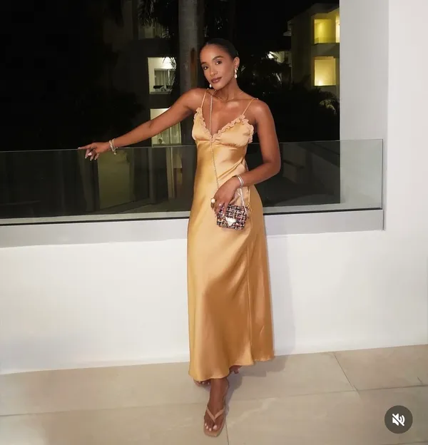 Zara maxi dress bodycon slip satin ruffle carmel evening wedding cocktail - Image 12