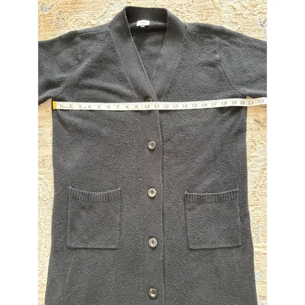 Cabi Sweater Womens Small Black Midi Longline Cardigan‎ Travel Preppy Academia - Image 6