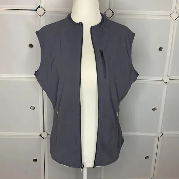 Nike Therma-Fit Gray Full Zip Fleece Vest Size Small - Image 5
