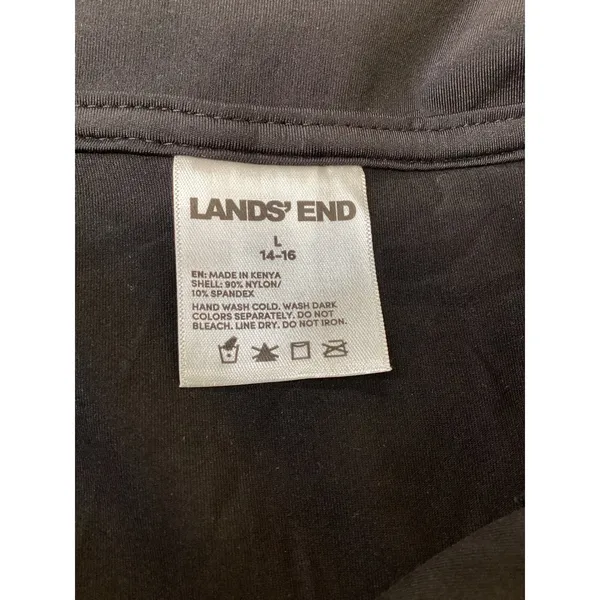 Lands End‎ Womens L 14-16 Black Quarter Zip Pullover Long Sleeve Athletic Top - Image 2