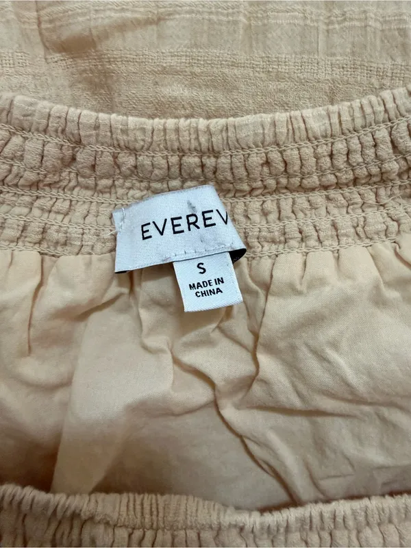 Evereve Soft Puff Sleeve Tiered Midi Dress - Light Cream - Image 4