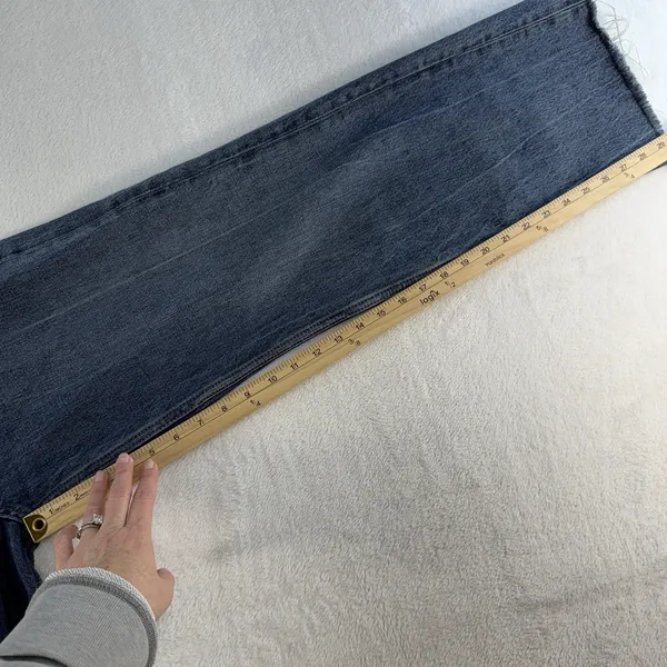 Zara‎ Sz 0 Jeans Wide Leg Raw Hem High Waisted Rise Light Wash Women's Baggy - Image 11