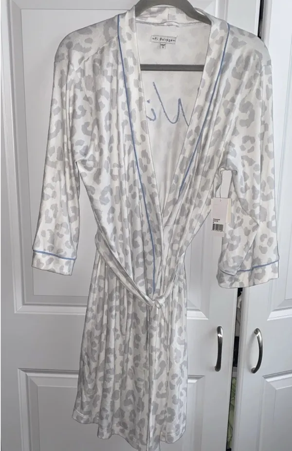PJ Salvage Leopard Print Honeymoon Knit Bridal Wifey Embroidered Robe Small NWT - Image 6