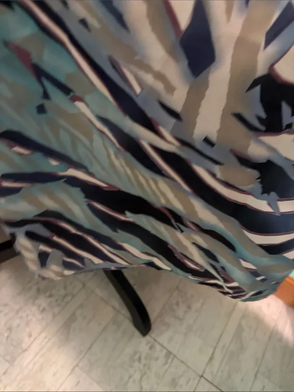 Strapless Aqua & Navy Print Maxi Dress with POCKETS! - Image 4