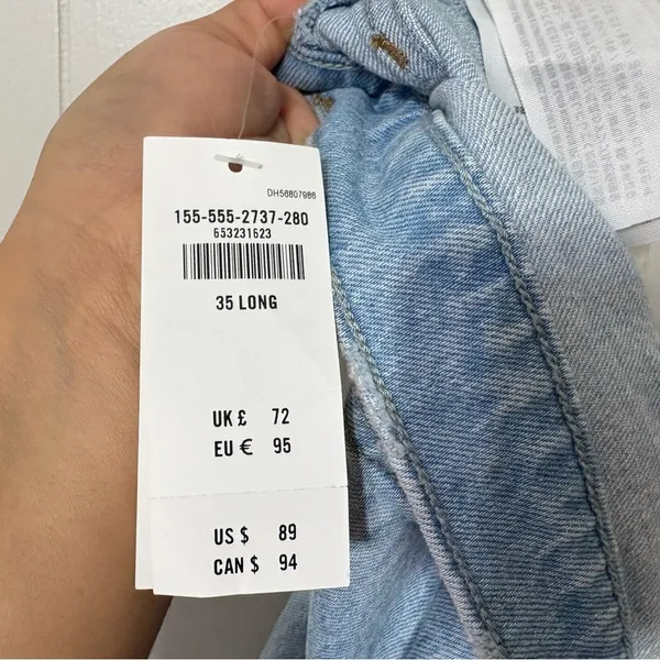 Abercrombie Curve Love 90s Straight Criss Cross Jeans Size 35 20L NWT - Image 9