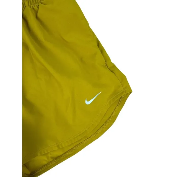 Nike One‎ Women's Small Mustard Yellow Dri-Fit Ultra High Waisted 3" Shorts - Image 3