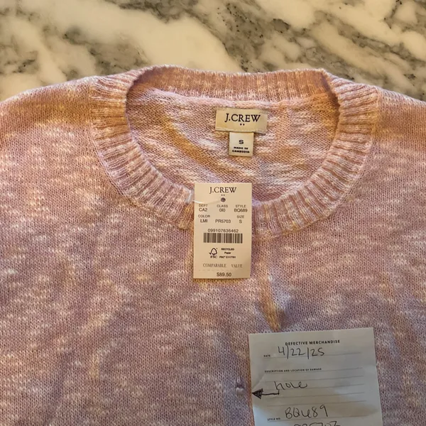 NWT J Crew Women's Lilac Purple Beach Sweater Crew Pullover Coastal Casual S - Image 5