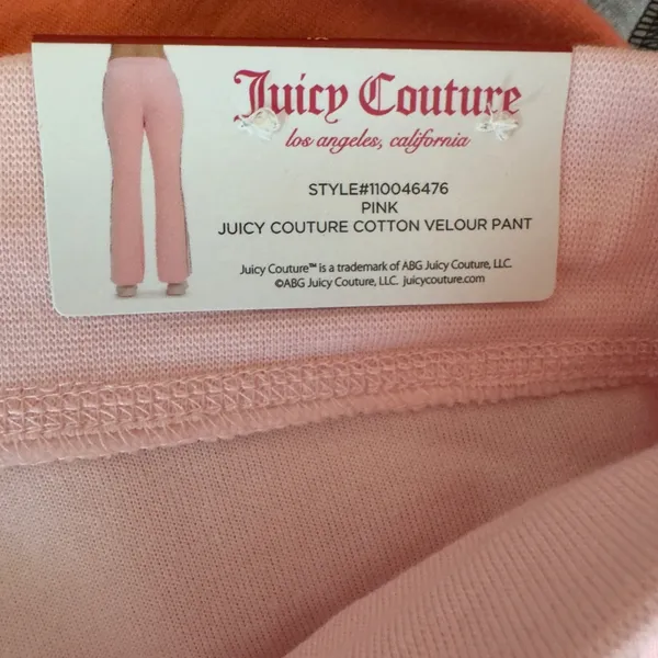 1504 | NWT Juicy Couture Cotton Velour Flare‎ Jogger Track Pants Pink Women XL - Image 7