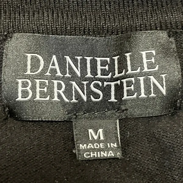 Danielle Bernstein Women Black Long Puff Sleeve V Neck Button Up Crop Top Size M - Image 4