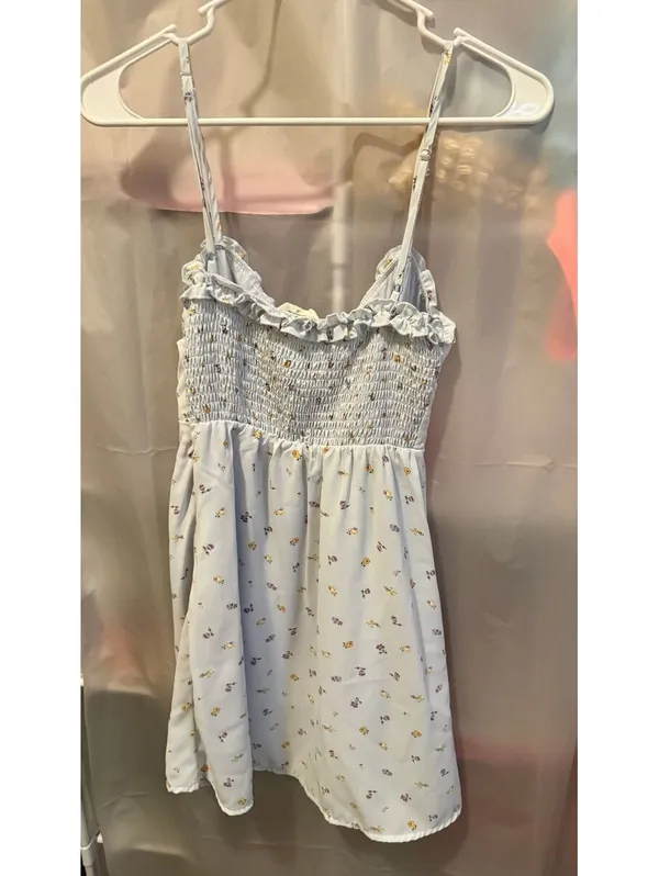 Kiss The Sky White Floral Spaghetti Strap Mini Dress XS - Image 2