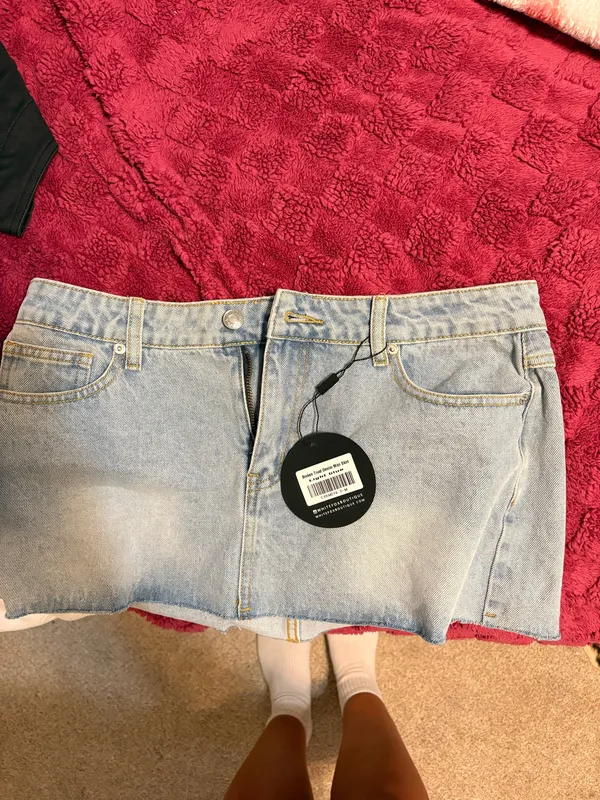 White Fox Denim Mini Skirt - Image 2