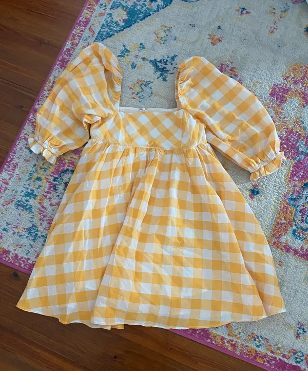 Boutique Gingham Babydoll Dress - Image 3