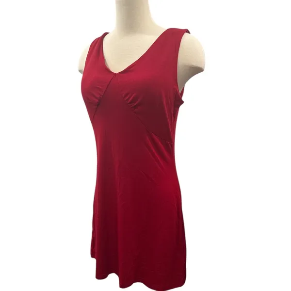 Red Sleeveless Dress V Neck Women’s Medium Stretch Fit NEW - Image 2