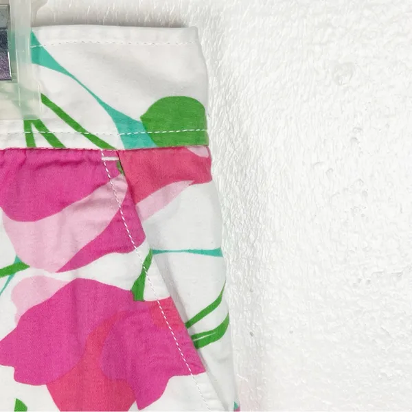 LILLY PULITZER 100% Cotton White Floral Scalloped Hem Shorts Size 0 Preppy - Image 6