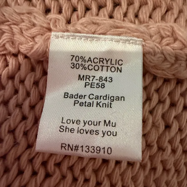 Show Me Your Mumu Bader Cardigan Petal Knit Women's‎ Small Pale Pink Boho Hippie - Image 8
