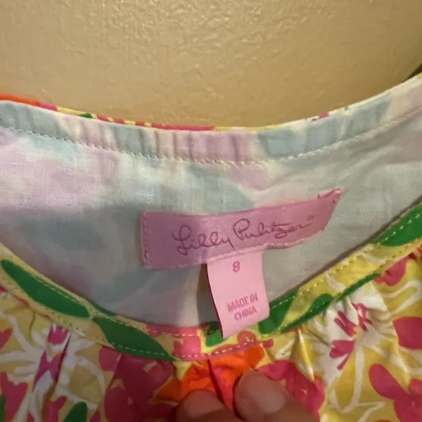 Lilly Pulitzer Floral Print Babydoll Short Sleeve‎ Top - size 8 - Image 6